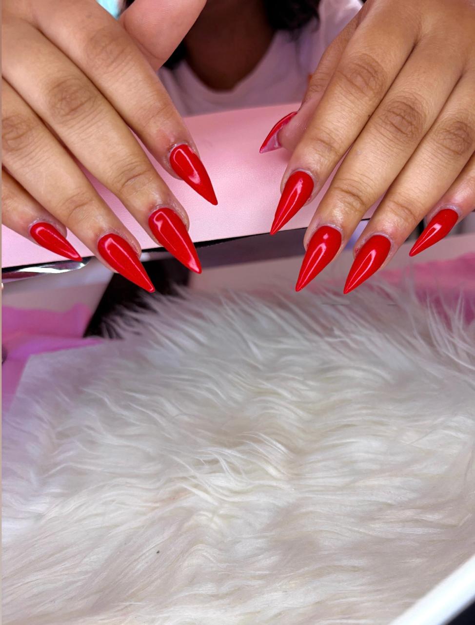 Red stiletto nails